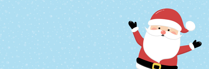 Funny Santa Claus with copyspace. Christmas banner. Vector