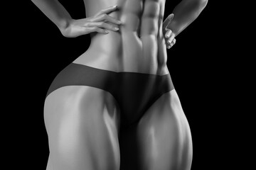 Strong muscular female body