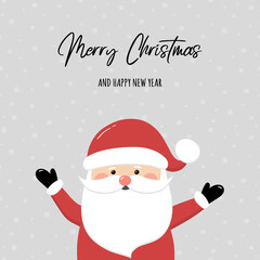 Christmas wishes with funny Santa Claus. Vector