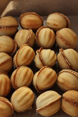 Delicious cookies nuts with condensed milk macro