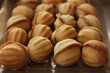 Delicious cookies nuts with condensed milk macro