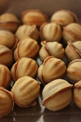 Delicious cookies nuts with condensed milk macro