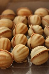 Delicious cookies nuts with condensed milk macro