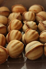 Delicious cookies nuts with condensed milk macro