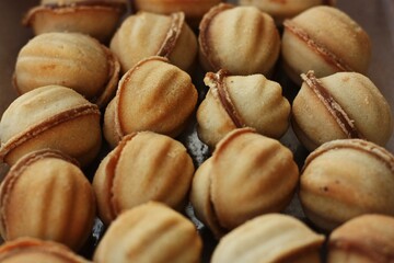 Delicious cookies nuts with condensed milk macro