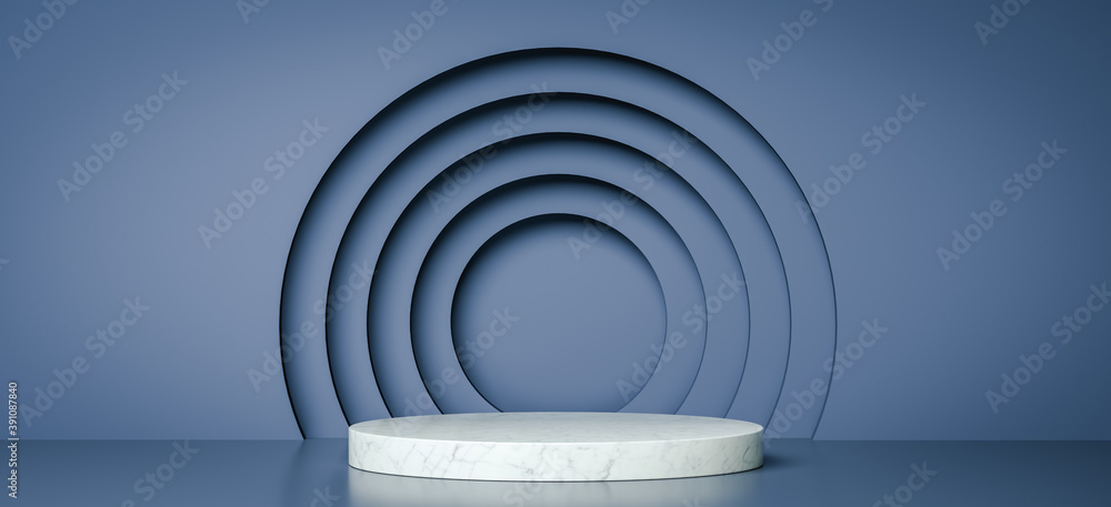 Poster mock up geometric shape podium for product design, 3d rendering