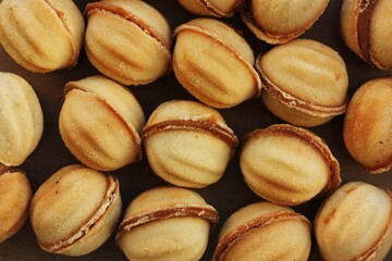 Delicious cookies nuts with condensed milk macro