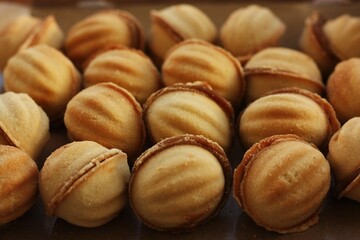 Delicious cookies nuts with condensed milk macro