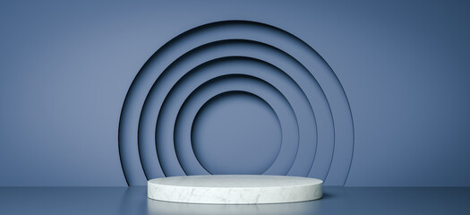 Mock up geometric shape podium for product design, 3d rendering