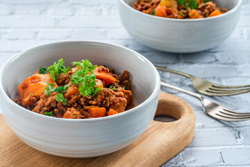 Mince beef and sweet potato stew