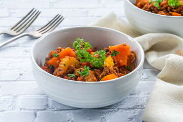 Mince beef and sweet potato stew