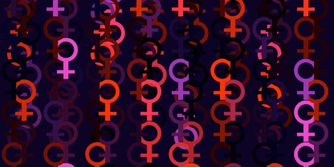 Light Pink, Yellow vector texture with women's rights symbols.