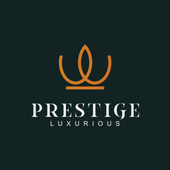 Vintage Creative Crown abstract Logo design. Crown Logo Royal King Queen concept symbol vector template