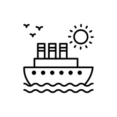 Ship Outline Icon Style illustration. EPS 10 