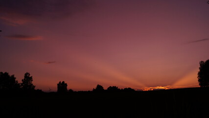 sunset in the city