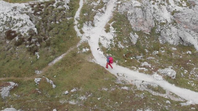 Dolomiti escursionista con il cane