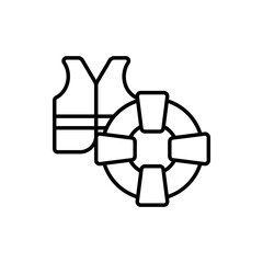 Lifebuoy Outline Icon Style illustration. EPS 10 