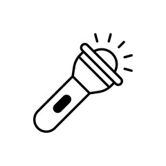 Flashlight Outline Icon Style illustration. EPS 10 