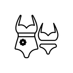 Swimsuit Outline Icon Style illustration. EPS 10 