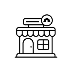 Shop Outline Icon Style illustration. EPS 10 