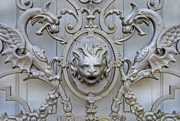 Wrought iron decorative grid (detail)