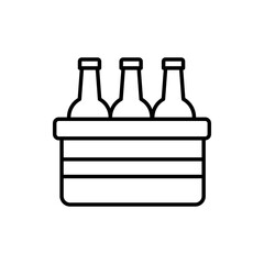 Beer Bottle Outline Icon Style illustration. EPS 10 