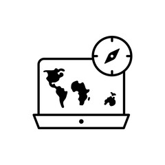 Journey Planning Outline Icon Style illustration. EPS 10 