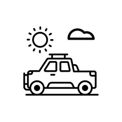 Jeep Outline Icon Style illustration. EPS 10 