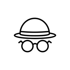 Head And Glasses Outline Icon Style illustration. EPS 10 