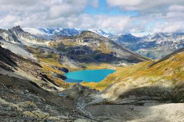 Lake of La Sassiere - Dam in the Tarentaise Valley in Vanoise national park, France