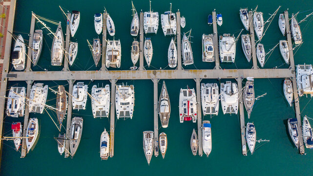 yacht Marina Valencia Spain aerial view - Powered by Adobe