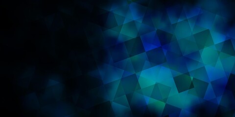 Dark BLUE vector template with crystals, squares.