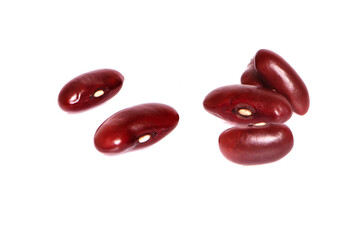 Red beans isolated on a white background.