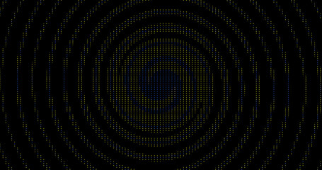 Render with yellow and blue spiral on black background