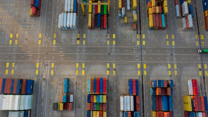 cargo port with containers of Valencia, Spain