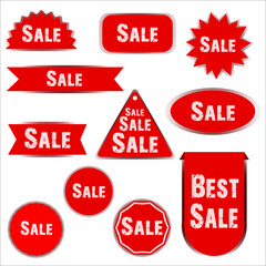 Set of sale stickers