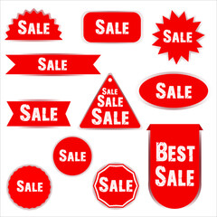 Set of sale stickers