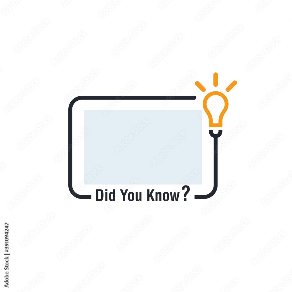 Poster did you know vector template post icon for soicial media background, fun fact blank template fyi vec