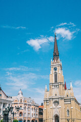 Fototapeta na wymiar Roman Catholic Church of the Name of Mary in Liberty Square, Novi Sad, Serbia