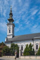 Naklejka premium Tower of Saint George's Cathedral, Novi Sad, Serbia