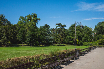 Scenery in Danube's Park in city centre, Novi Sad, Serbia