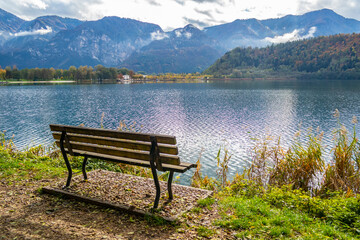 Naklejka na ściany i meble View on the Levico lake, Trento - Italy