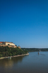Fototapeta na wymiar Petrovaradin Fortress by Danube River, Novi Sad, Serbia