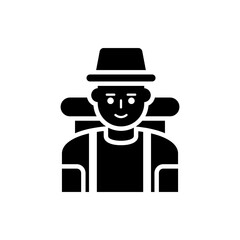 Tourist Solid Style Icon. Eps 10 File