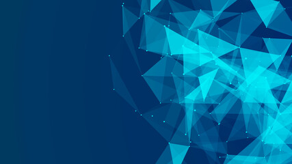 Abstract digital communication points. Technological background. Network connection structure. Color plexus effect. 3D