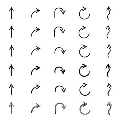 Set of different arrows, vector illustration