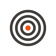 Target vector flat design icon. Dartboard with red dot in the middle. simple and clear symbol of aim and goal.