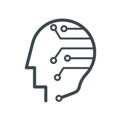 Artifical intelligence, conceptual sign and logo. The analytical system. Vector illustration.

