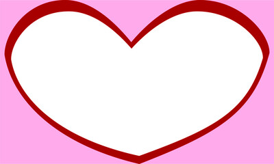 ハートのフレーム　赤