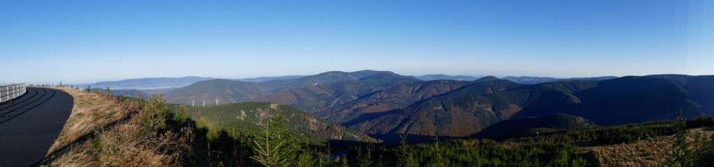 Jeseniky mountains in a sunny autumn day